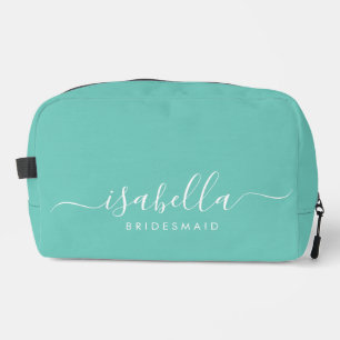 Bridesmaid Gift Blue Aqua  Dopp Kit