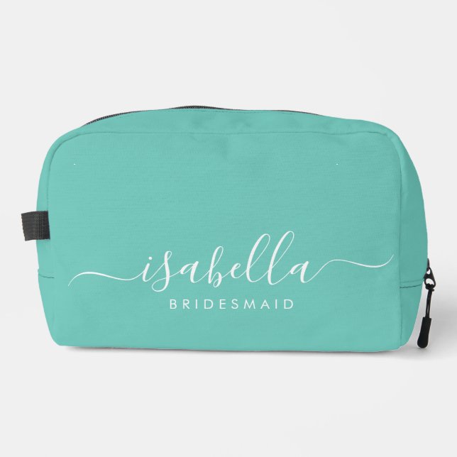 Bridesmaid Gift Blue Aqua  Dopp Kit (Front)