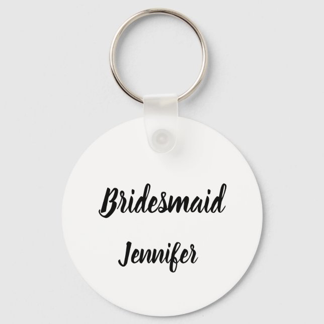 Bridesmaid Gift Custom Name Gifts Wedding Keychain (Front)