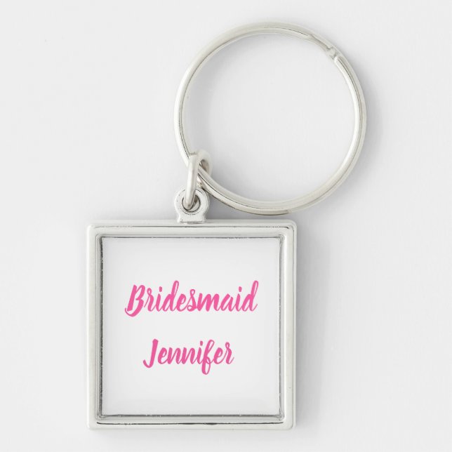 Bridesmaid Gift Custom Name Gifts Wedding Keychain (Front)
