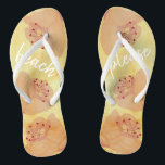 Bridesmaid Gift Flip-Flops Asian Inspired Flip Flops<br><div class="desc">Wedding Bridesmaid Gifts Flip-Flops. Asian-Inspired Design Personalize by changing out text. Choose your favourite font style, colour, and size. Design elements can be edited (move, rotate, resize, delete, etc.). Style: Adult, Slim Straps The beach is calling, and these flips flops are your answer! Pay ode to the summer and free...</div>
