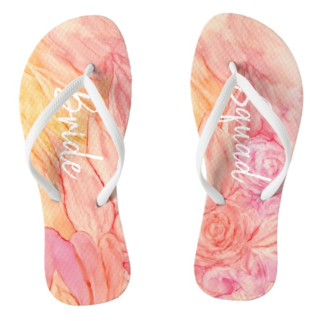 Bridesmaid Gift Flip-Flops Fresh Flowers Flip Flops (Footbed)