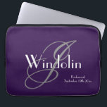 Bridesmaid Gift Monogram & Name Modern Cool Chic  Laptop Sleeve<br><div class="desc">Thank You Bridesmaid Gift Monogram & Name Modern Cool Chic Laptop Sleeve. Click personalize this template to customize it with your Bridesmaid monogram last name initial, your Bridesmaid first name and your wedding date quickly and easily. Bridesmaid Gift Monogram & Name Modern Cool Chic Laptop Sleeve, is part of the...</div>