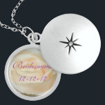 Bridesmaid Gift Necklace Template<br><div class="desc">Beautiful white rose and wedding date on lockett style necklace. Great for gift and to wear in wedding. Matching wedding items available.</div>