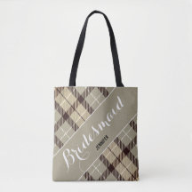 Bridesmaid Gift Personalized Name Tartan Simple