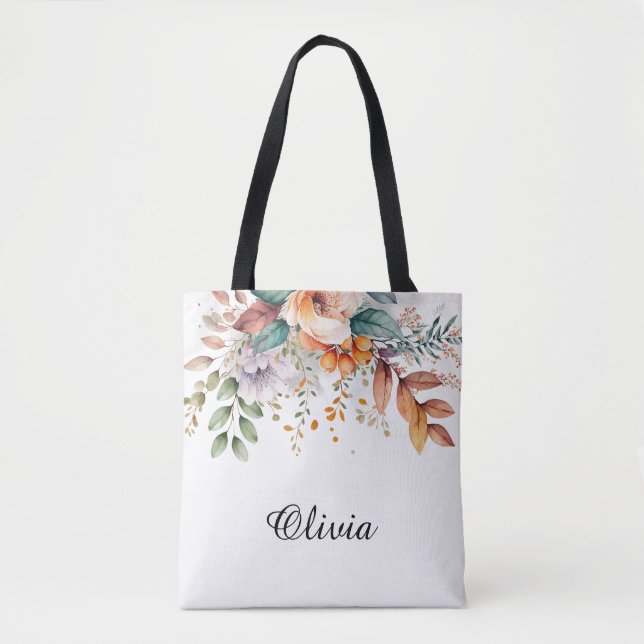 Bridesmaid Gift Personalized Tote Bag Blush (Front)