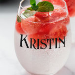 Bridesmaid Gift Personalized Vintage Name Stemless Wine Glass<br><div class="desc">Elevate your bridesmaid gifts with our Personalized Vintage Name Stemless Wine Glasses. Crafted with a touch of nostalgia,  these glasses feature a timeless vintage design that adds a touch of elegance to any celebration.</div>