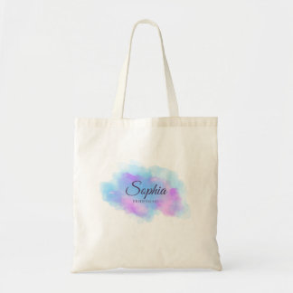 Bridesmaid Gift Watercolor Personalized Name Tote Bag