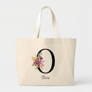 Bridesmaid Gift Wild Flower Alphabet O Tote Bag