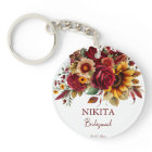 Bridesmaid gifts burgundy roses sunflowers