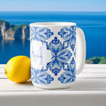 Bridesmaid gifts Italian Blue tiles monogram  Coffee Mug<br><div class="desc">That's amore vintage Italian Blue Maiolica tiles  Italian bridal shower favours bridal shower gifts bridesmaid gifts bridal party favours ,  Mediterranean blue themed gifts for her personalized name coffee mug</div>