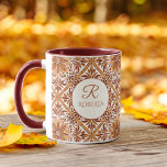Bridesmaid gifts Terracotta Talavera monogram Mug<br><div class="desc">Bridesmaids gifts Mexican Talavera terracotta marrone brown elegant wedding monogrammed customized coffee mug,  personalized name mugs printed wedding party favours ,  shades of brown talavera bridal party favours personalized name coffee mug talavera wedding favours gifts for her monogram coffee mug personalized gifts for her</div>