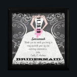 Bridesmaid Gown Bouquet  Black Lacquer Jewellery B Gift Box<br><div class="desc">Wedding Black Lacquer Keepsake Custom Designer Personalized Jewellery Box or Memory Box Elegant Unique Wedding Anniversary</div>