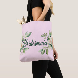 Bridesmaid Green Leaf Garden Accent Tote Bag