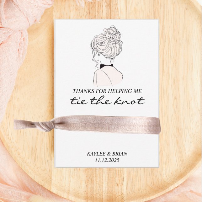 Bridesmaid Hair Tie Scrunchie Holder Enclosure Card (Creator Uploaded)