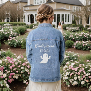 Bridesmaid Halloween Ghost Wedding Bachelorette  Denim Jacket