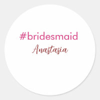 Bridesmaid hashtag light pink add name bride tribe