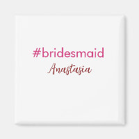 Bridesmaid hashtag light pink add name bride tribe