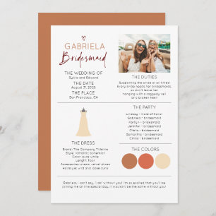 Bridesmaid Information Proposal Photo Template