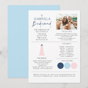 Bridesmaid Information Proposal Photo Template