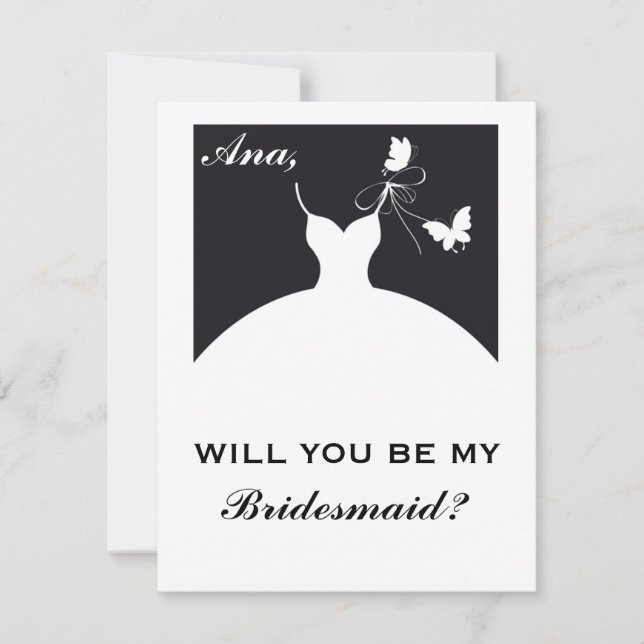 Bridesmaid Invitation belle simple et élégante (Devant)