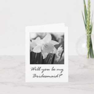 bridesmaid invitation daffodique noir et blanc