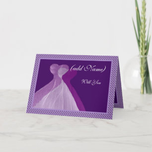 Bridesmaid Invitation Double Violet & Purple Gowns
