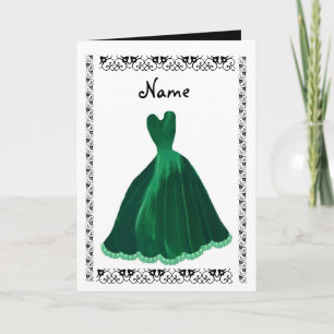 BRIDESMAID Invitation - EMERALD GREEN Velvet Gown
