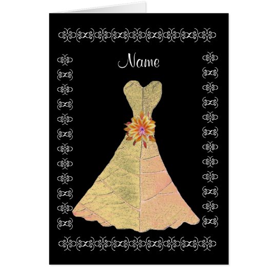 Bridesmaid Invitation - GOLD Leaf Dress
