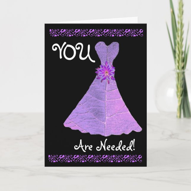 BRIDESMAID Invitation PURPLE Gown (Devant)