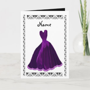 BRIDESMAID Invitation - PURPLE Velvet Gown