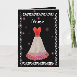 BRIDESMAID Invitation - Red White & Yellow Gown