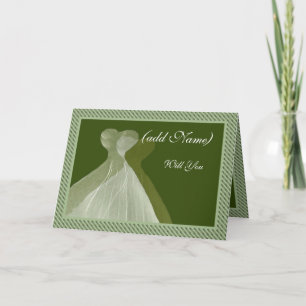 Bridesmaid Invitation - Sage & Olive Green Gowns