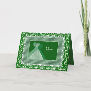 BRIDESMAID - KELLY GREEN Gowns and LaceTrim Invitation
