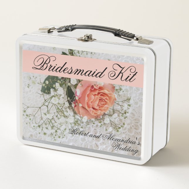 Bridesmaid Kit Wedding Bridesmaids Favours Metal L Metal Lunch Box (Front)