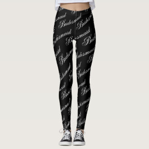 Bridesmaid Leggings - Black on White