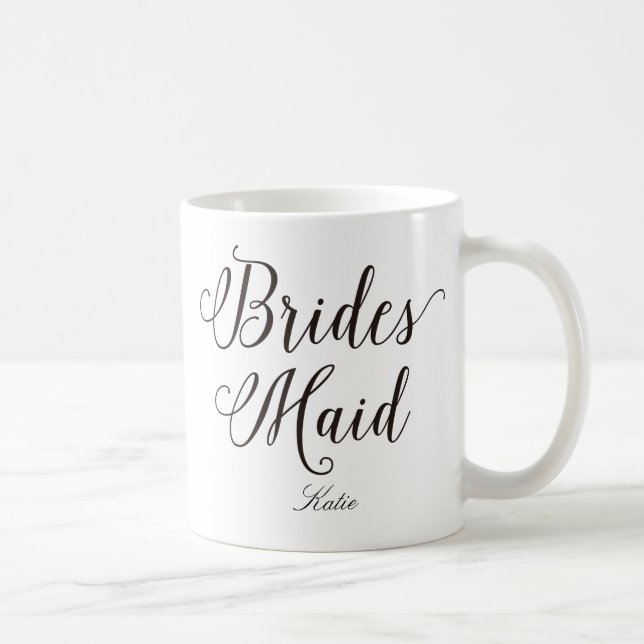 Bridesmaid Lettering Wedding Personalized Coffee Mug (Right)