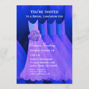 Bridesmaid Luncheon or Brunch Purple Dresses V06 Invitation