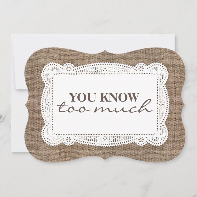 Bridesmaid / Maid of Honour Funny Rustic Country Invitation (Front)
