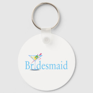 Bridesmaid Martini Blue Keychain