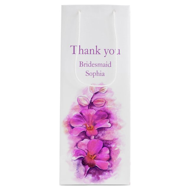 Bridesmaid merci mariage faveur vin cadeau sac (Devant)