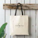 Bridesmaid Minimalist Name and Initial Tote Bag<br><div class="desc">Bridesmaid Minimalist Name and Initial Tote Bag
This is the perfect minimalist bridesmaid tote bag to start the celebrations..
This modern design features text that can be customized to each member of your bridal party.
Visit our shop for coordinating accessories.</div>