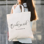 Bridesmaid Modern Calligraphy Wedding Tote Bag<br><div class="desc">Bridesmaid Modern Calligraphy Wedding Tote Bag features fun and pretty calligraphy,  along with the personalized name.</div>