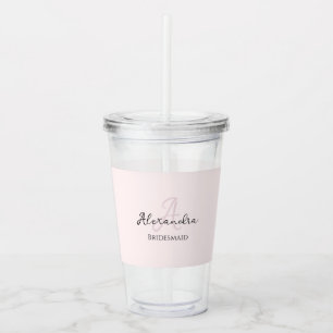 Bridesmaid Modern Minimalist Script Bachelorette Acrylic Tumbler
