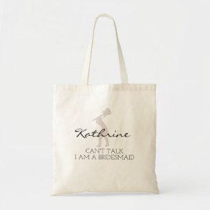 Bridesmaid   Modern Minimalist Script Bachelorette Tote Bag