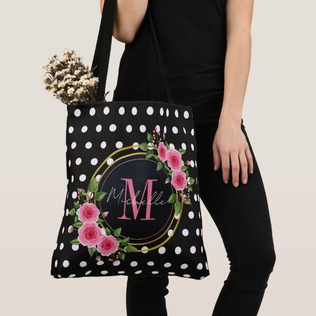 Bridesmaid | Modern Minimalist Script Bachelorette Tote Bag (Close Up)