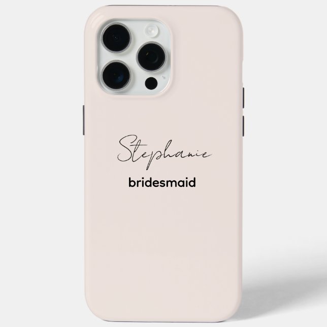 Bridesmaid | Modern Minimalist Script Blush Pink  Case-Mate iPhone Case (Back)