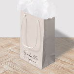 Bridesmaid | Modern Minimalist Script Blush Pink Small Gift Bag<br><div class="desc">This Bridesmaid custom design features a handwritten script typography on a blush pink background. You can easily personalize the name and title or add your custom message! The perfect elegant accessory for a bridesmaid proposal or bachelorette!</div>