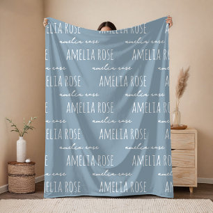 Bridesmaid   Modern Script Blue Wedding Custom Fleece Blanket