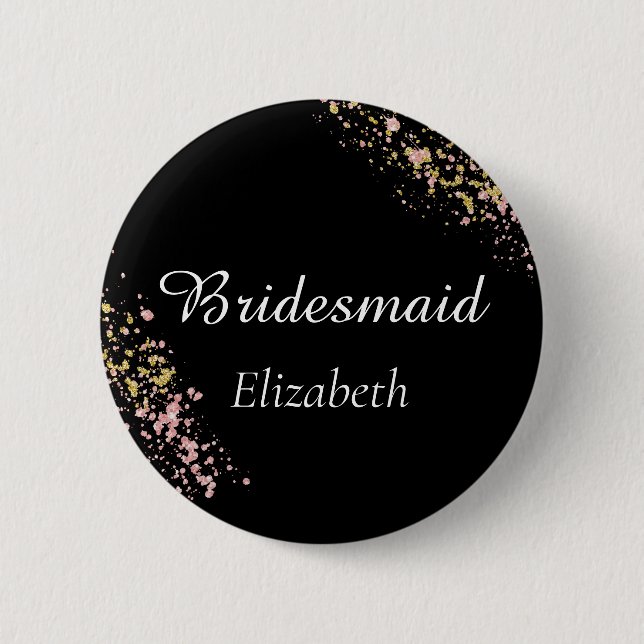 Bridesmaid Monogram 2 Inch Round Button (Front)
